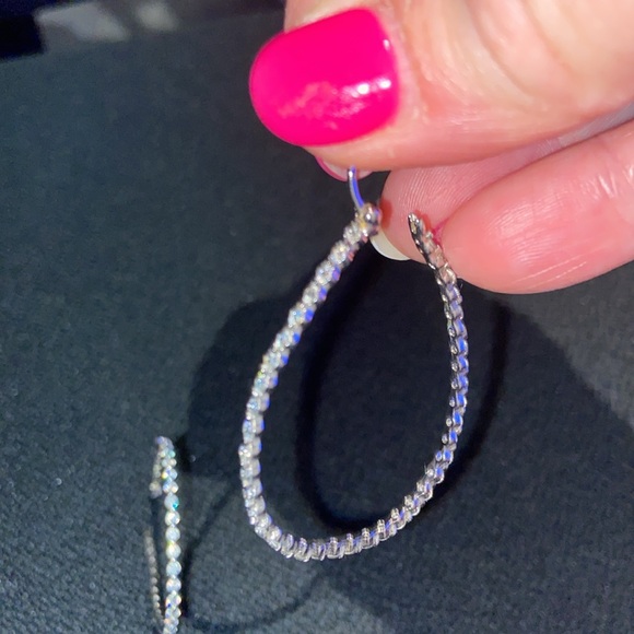 Unique hoops with stones - Picture 2 of 5